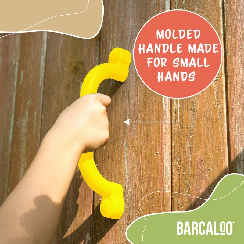 Barcaloo Playground Safety Handles - Outdoor Yellow Grab Handle Bars, Plastic Tree House or Playhouse Accessories, Backyard Playset Equipment Replacement Safety Parts for Monkey Bars, Jungle Gym, and More - Image 3